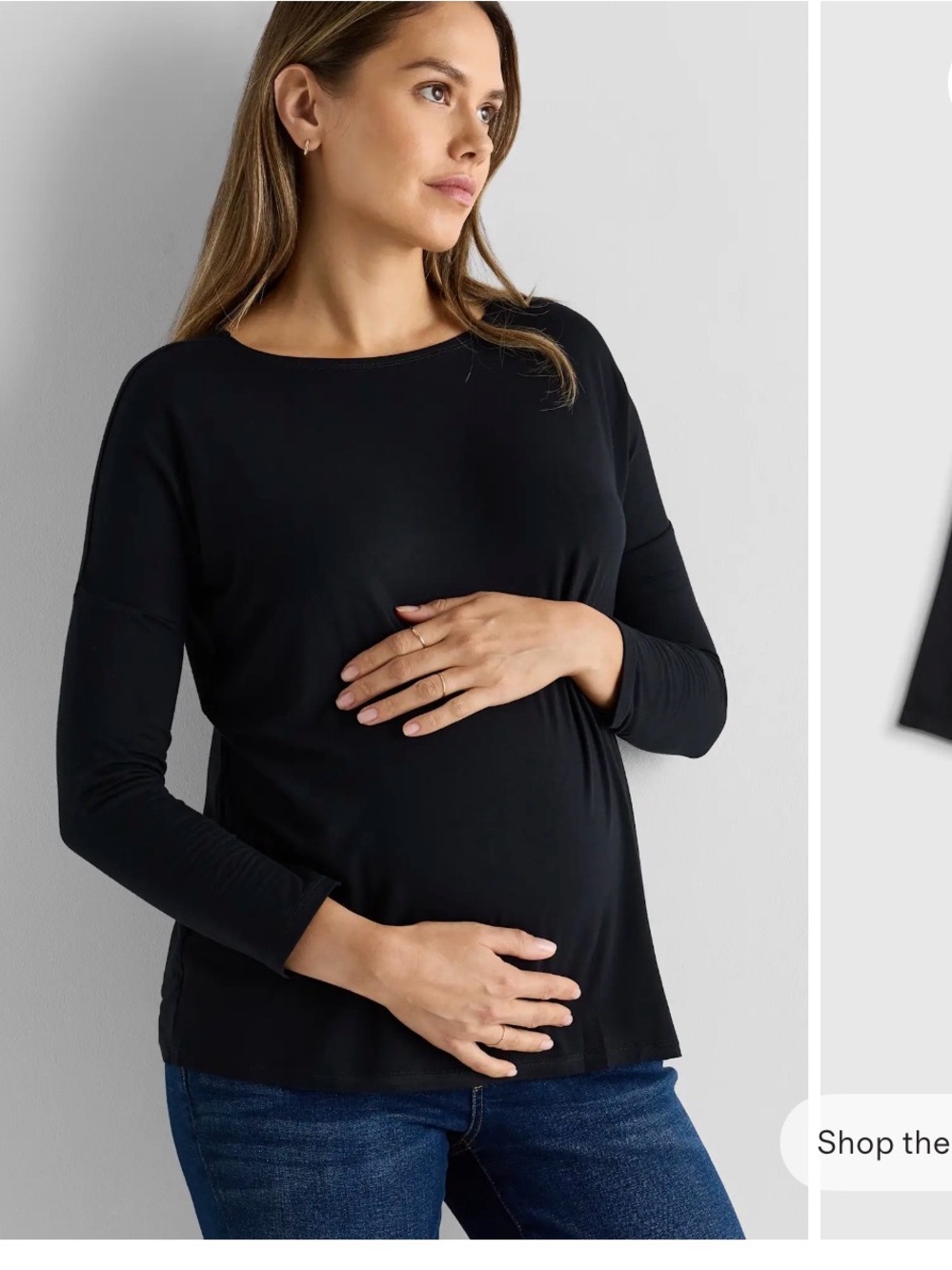 Quince Black Maternity Long-Sleeve Nursing Top